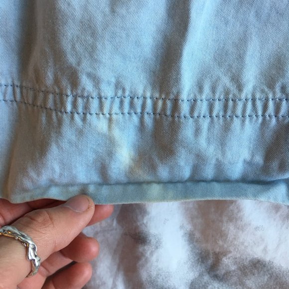 GAP Light Wash Denim Short Sleeve Pleated Dress - Picture 7 of 7